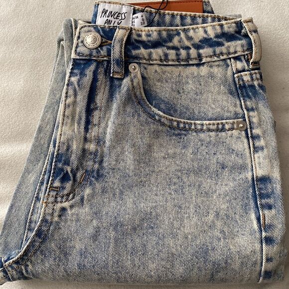 Princess Polly ZAIDEN STRAIGHT LEG JEANS LIGHT WASH DENIM US 0 - Picture 2 of 9